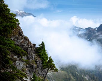 Foggy Mountain Ridge Print, Table Mountain Photography