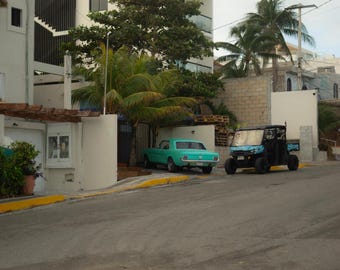 Vintage Mustang Print, Isla Mujeres Street Photography