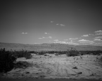 Black and White Desert Print, Palm Desert Landscape Photo