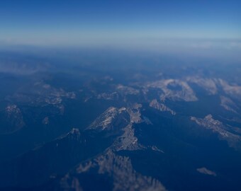 Cascade Mountains Print, Aerial Airplane Window Photo