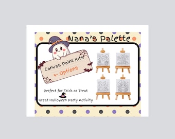 Halloween schilderset op canvas: kies uit 4 ontwerpen met Halloween-thema.
