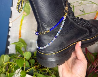 Pair of Two Strand Blue Boot Chain