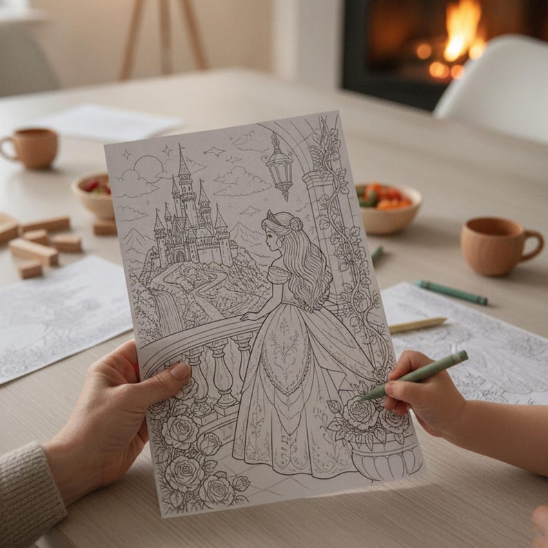Princess Coloring Pages — Illustration 5 Princess Coloring Pages — Illustration 5