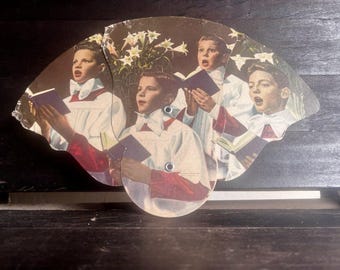 Trifold Hand Fan From Eiznhamer Motor Co. in Clay Center, Kansas 1930s Vintage