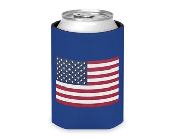 Enfriador de latas con la bandera de EE. UU.