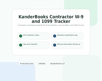 Rejestr W-9 i 1099 dla kontrahentów KanderBooks – rok podatkowy 2026