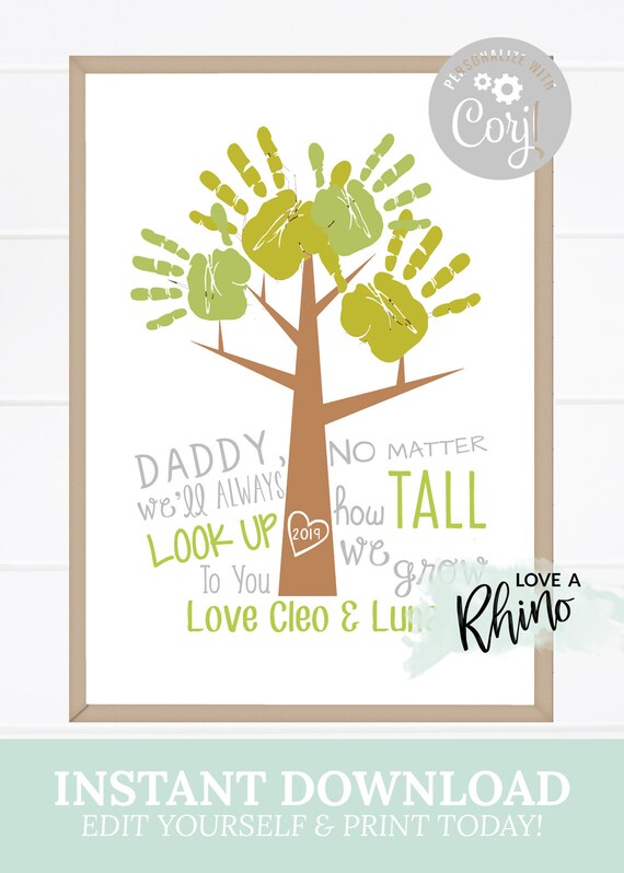 father's day handprint tree