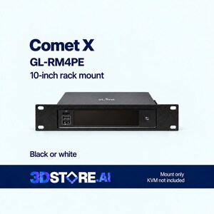 Comet X (GL-RM4PE) Quad-Port Remote KVM Rack Mount - 10 Inch, Black or White