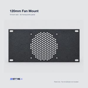 Soporte para ventilador de 120 mm para racks de 10 pulgadas / Panel de nido de abeja 3U / PETG negro imagen 1