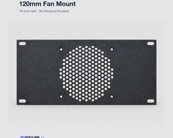 Suporte para ventoinha de 120 mm para racks de 10 polegadas | Painel alveolar 3U | PETG preto