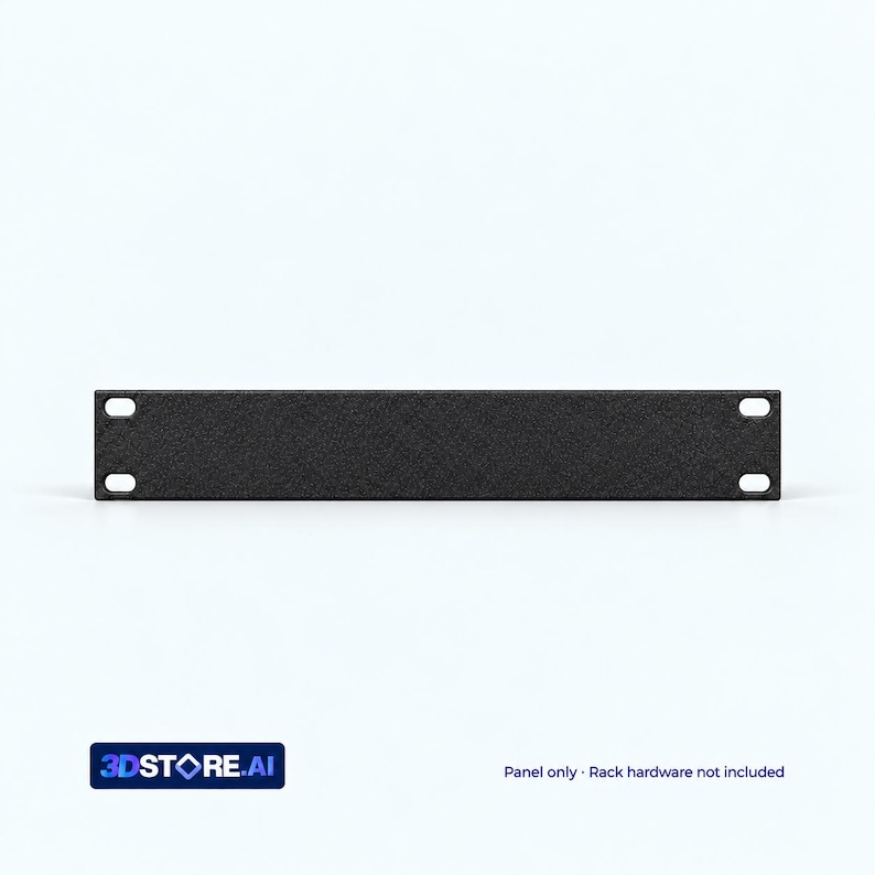 1U Blank Panel for 10-Inch Racks – Black or White PETG image 1