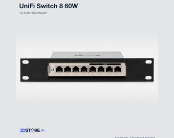 UniFi US-8-60W para montaje en rack – 10 pulgadas, PETG negro