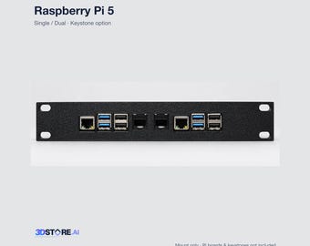 Raspberry Pi 5 para montaje en rack - 10 pulgadas 1U, una o dos Raspberry Pi, opción Keystone