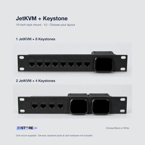 JetKVM + Keystone Rack Mount - 10 Inch Rack - Choose Layout image 1