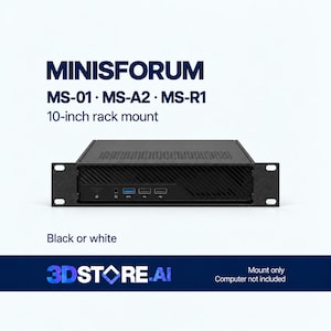 Minisforum MS-01 / MS-A2 / MS-R1 Rack Mount – 10-Inch, Black or White