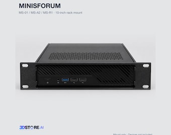 Minisforum MS-01 / MS-A2 / MS-R1 Rack Mount – 10-Inch, Black