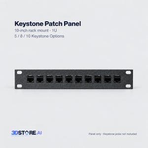 Keystone Patch Panel - 10 Inch 1U Rack Mount - 5, 8 or 10 Ports
