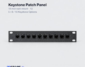Keystone Patch Panel - 10 Inch 1U Rack Mount - 5, 8 or 10 Ports