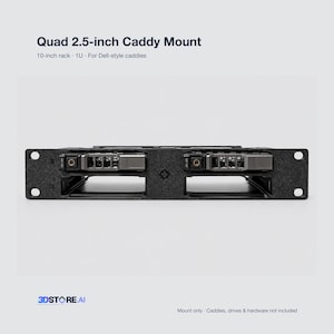Quad 2.5-inch HDD SSD Caddy Mount | 10-inch 1U Rack (Dell R730/R630/T640/T630) image 1