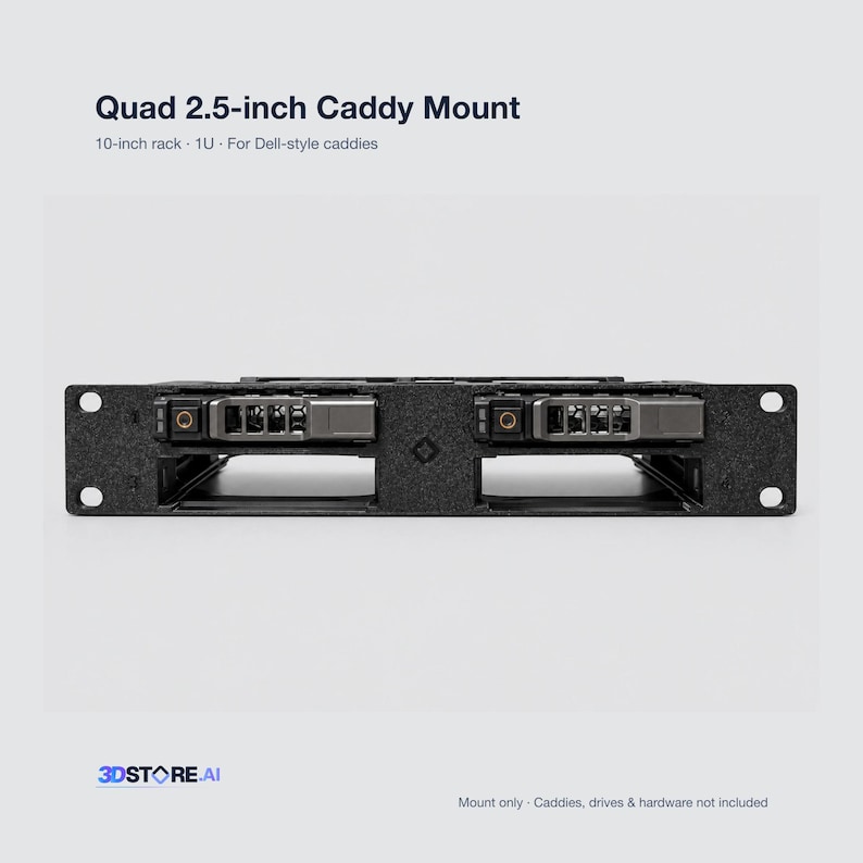 Quad 2.5-inch HDD SSD Caddy Mount | 10-inch 1U Rack (Dell R730/R630/T640/T630) image 1
