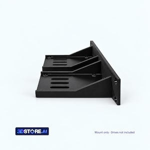Dual 2.5-Inch SSD HDD Rack Mount | 10-Inch 1U | Closed Front | Black or White PETG