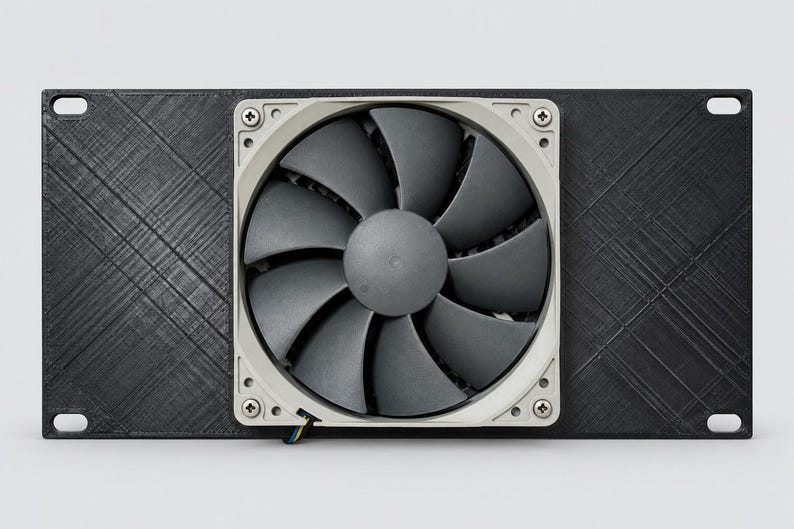 Soporte para ventilador de 120 mm para racks de 10 pulgadas / Panel de nido de abeja 3U / PETG negro imagen 3