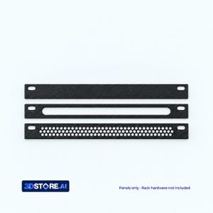 0.5U Rack Panel Bundle | 10-Inch Vented, Solid, Cable Pass-Through (PETG)