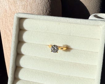 Size 6 gold plated 2 carat moissanite ring