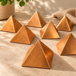 Handcrafted Solid Copper Pyramid | Handmade Energy Pyramid Set | Feng Shui Decor | Reiki Meditation | Chakra Healing Gift
