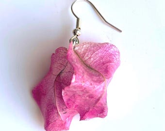 Real Bougainvillea Flower Earrings | Handmade in Los Angeles with Locally Collected Bougainvillea