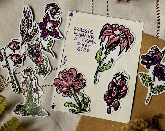 Boho Floral Sticker Flake Pack, Bullet Journal Stickers