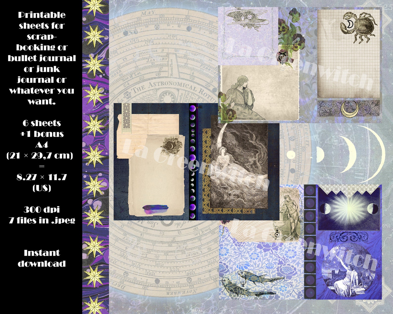 Printable Astrology II Kit Set Junk Journal Bullet Bujo - Etsy