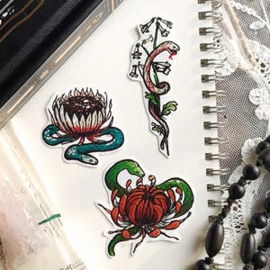Set stickers "serpents" halloween bujo bullet journal grimoire wicca sorcière sorcellerie magique sortilège occulte bundle pack kit