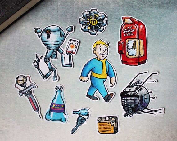 Fallout Shelter 101 Vault Tec Fanart Nuka Cola Robot Mr Etsy