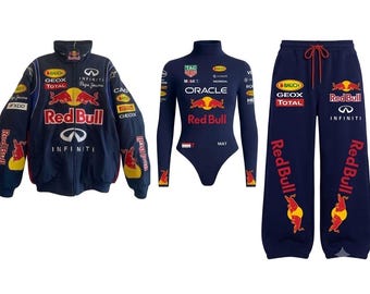 Conjunto personalizado de chaqueta de carreras, chaqueta bomber de automovilismo, mono y pantalón deportivo (2 colores)