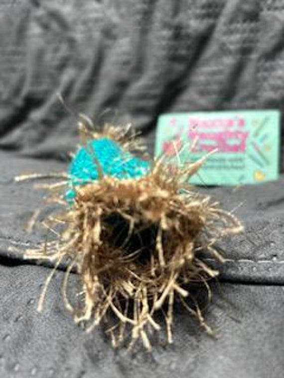 Handmade Aqua Crochet Willy Warmer | Fluffy Trim Novelty Gift