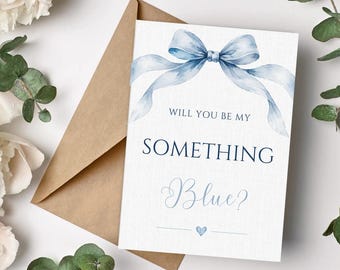 Will You Be My Something Blue Card | Editable Canva Template | Instant Download