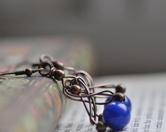 Inky Drops Earrings Tutorial, Easy Wire Wrapping Earrings Tutorial, Cute Dangle Earrings Tutorial, DIY Earrings Pattern