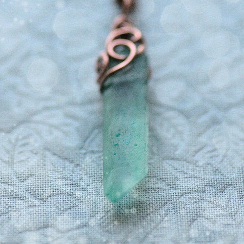 Raw Crystal Necklace Tutorial Wire Wrapping Pattern Crystal Etsy