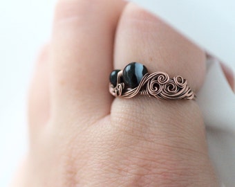 Tutorial de anillo con alambre de belladona, patrón de joyería DIY, tutorial de joyería con alambre - Diseño de anillo inspirado en la naturaleza