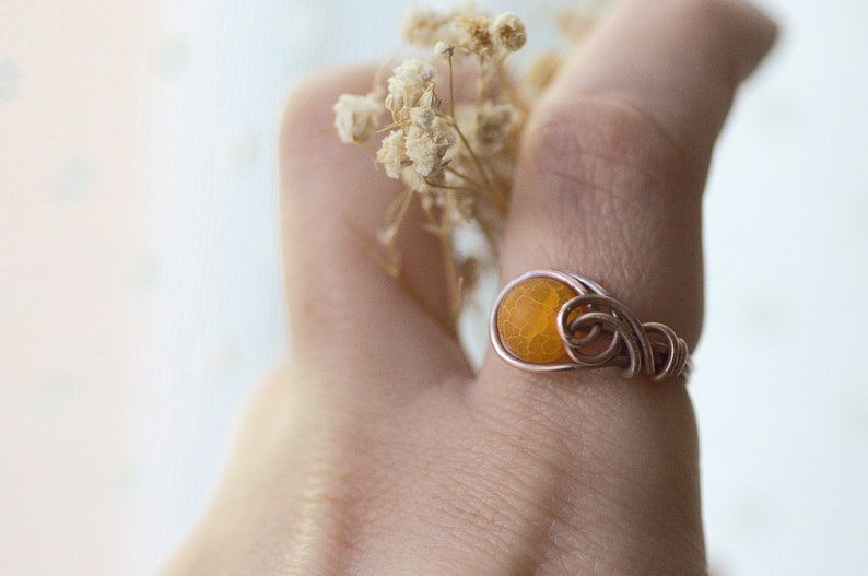 Easy Wire Wraping Ring Tutorial, Summer Ring, DIY Jewelry Pattern, Simple Wire Wrapping Jewelry Tutorial Nature Ring Design image 2