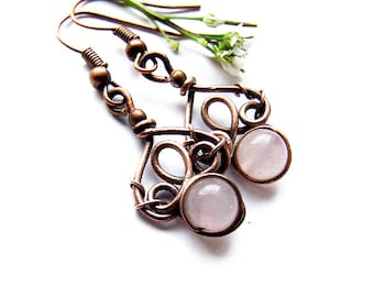 Simple Wire Pink Earrings Tutorial, Dangle Earrings Tutorial, Jewelry Tutorial 52