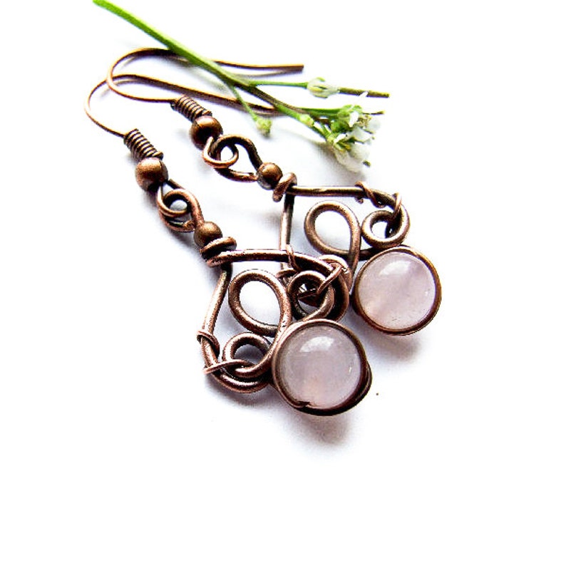 Simple Wire Pink Earrings Tutorial, Dangle Earrings Tutorial, Jewelry Tutorial 52 image 1