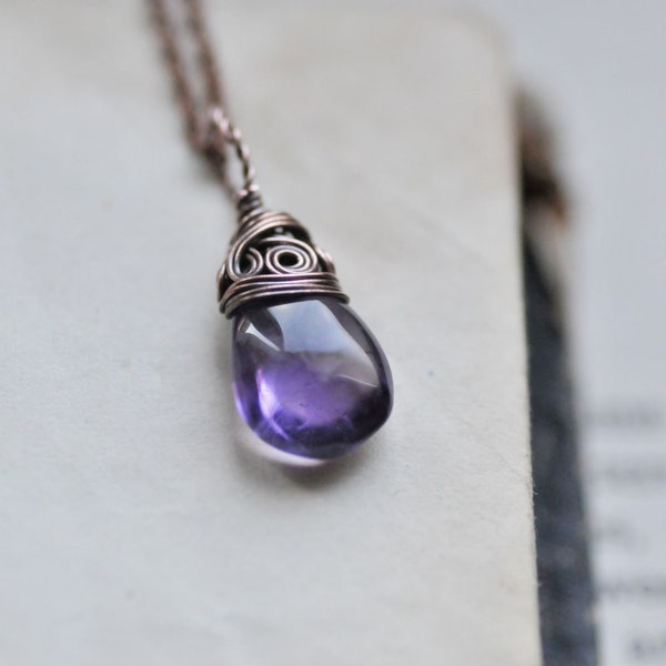 Amethyst Teardrop Necklace Tutorial, Wire Wrapping Patters, Wire Weaving Jewelry Tutorial, Intermediate Jewelry DIY Pattern