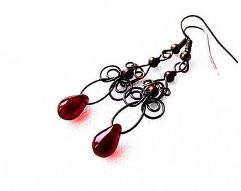 tutoriel boucles d'oreilles gouttes baroques en fil de fer - tutoriel bijoux - boucles d'oreilles rétro faciles - tutoriel 14