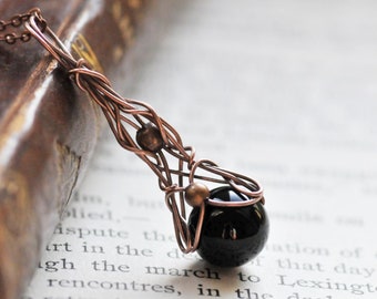 Tutorial de colgante de catedral, tutorial de joyería gótica oscura con envoltura de alambre, patrón de joyería de inspiración Art Nouveau.
