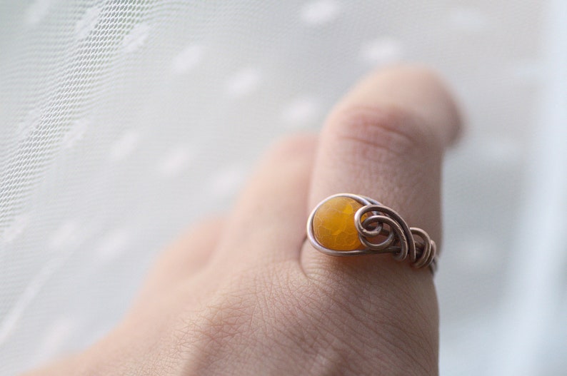 Easy Wire Wraping Ring Tutorial, Summer Ring, DIY Jewelry Pattern, Simple Wire Wrapping Jewelry Tutorial Nature Ring Design image 3