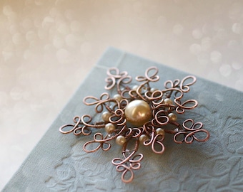 Winter Christmas Snowflake Tutorial, Wire Wrapped Snowflake Christmas Adornment or Jewelry Pattern