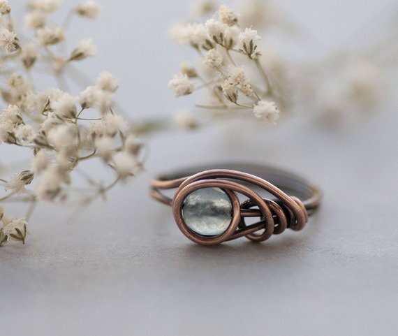 Easy Wire Wrap Ring Tutorial, DIY Jewelry Pattern, Simple Wire Wrapping  Jewelry Tutorial Nature Ring Design 