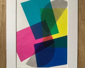20 x 25  unique edition - Screen print - shapes pattern play